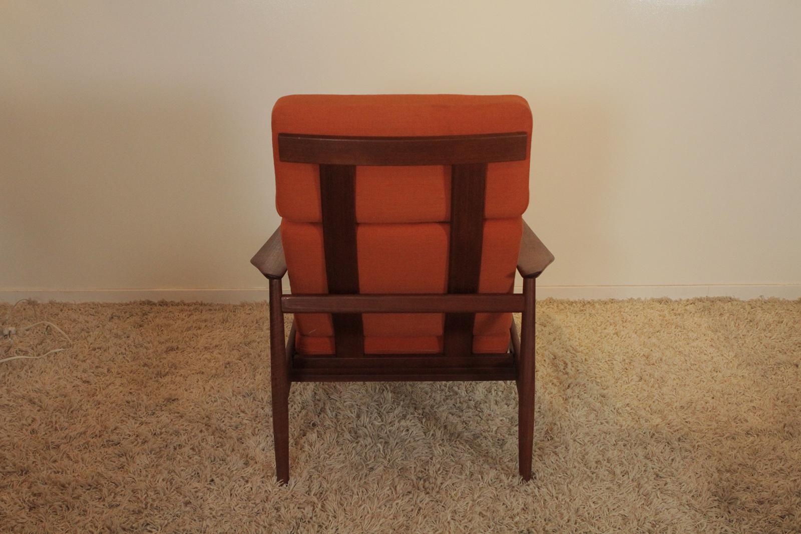 20th Century Midcentury Arne Vodder for France & Sons Recliner with Original Fabric # FD-164