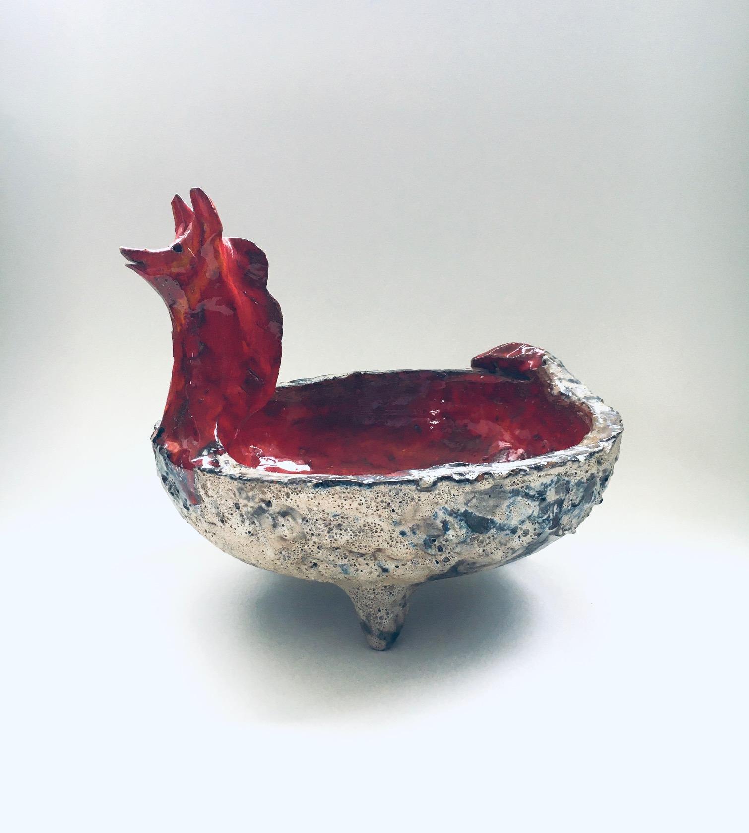 Mystische figurale Schale aus Keramik aus der Mitte des Jahrhunderts, Belgien 1960er Jahre (Sonstiges) im Angebot