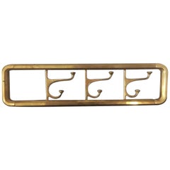 Vintage Midcentury / Art Deco Brass Foldable Wall Coat Rack, 1940s