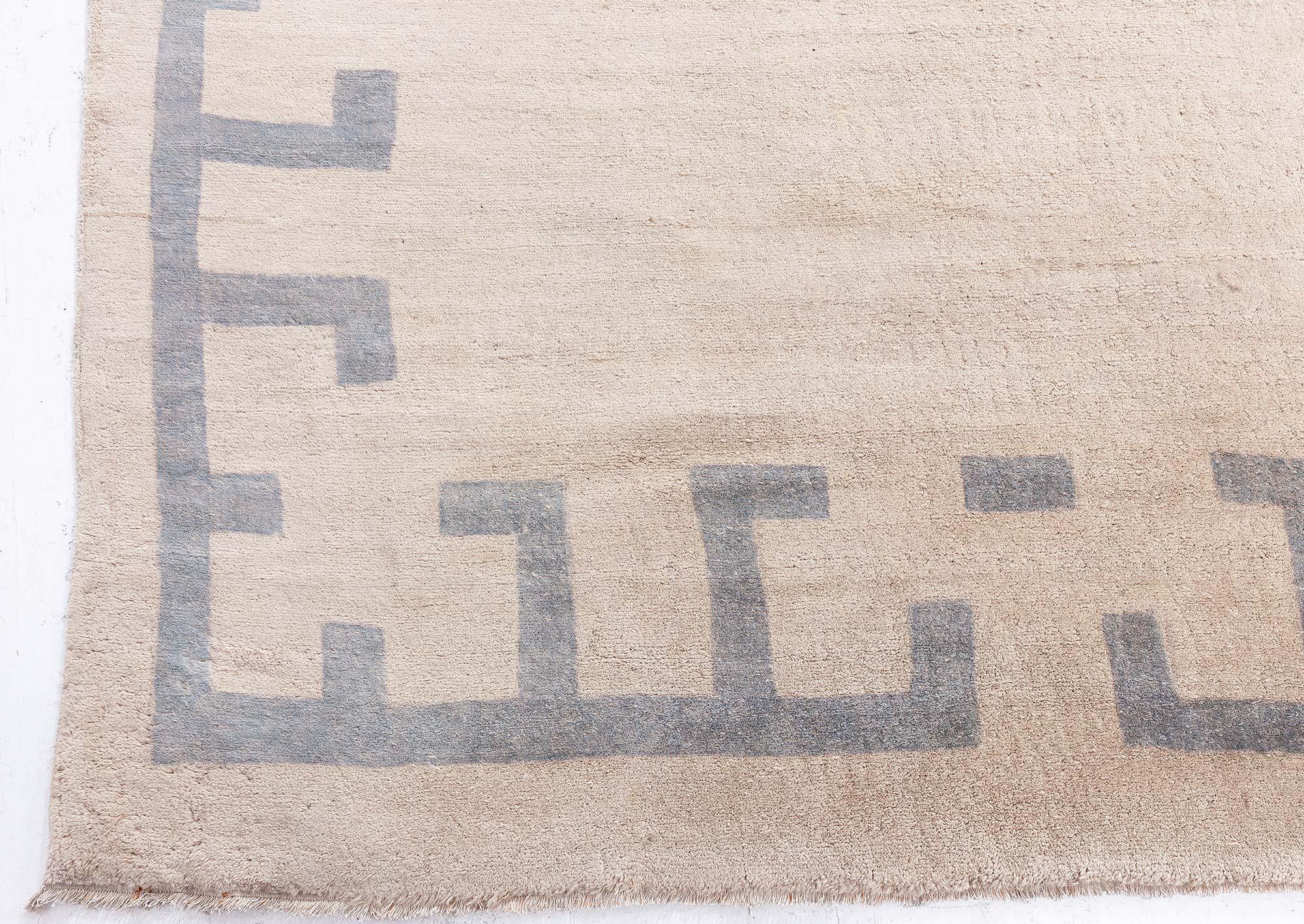 Doris Leslie Blau Midcentury Art Deco Chinese Handwoven Wool Rug For Sale 6