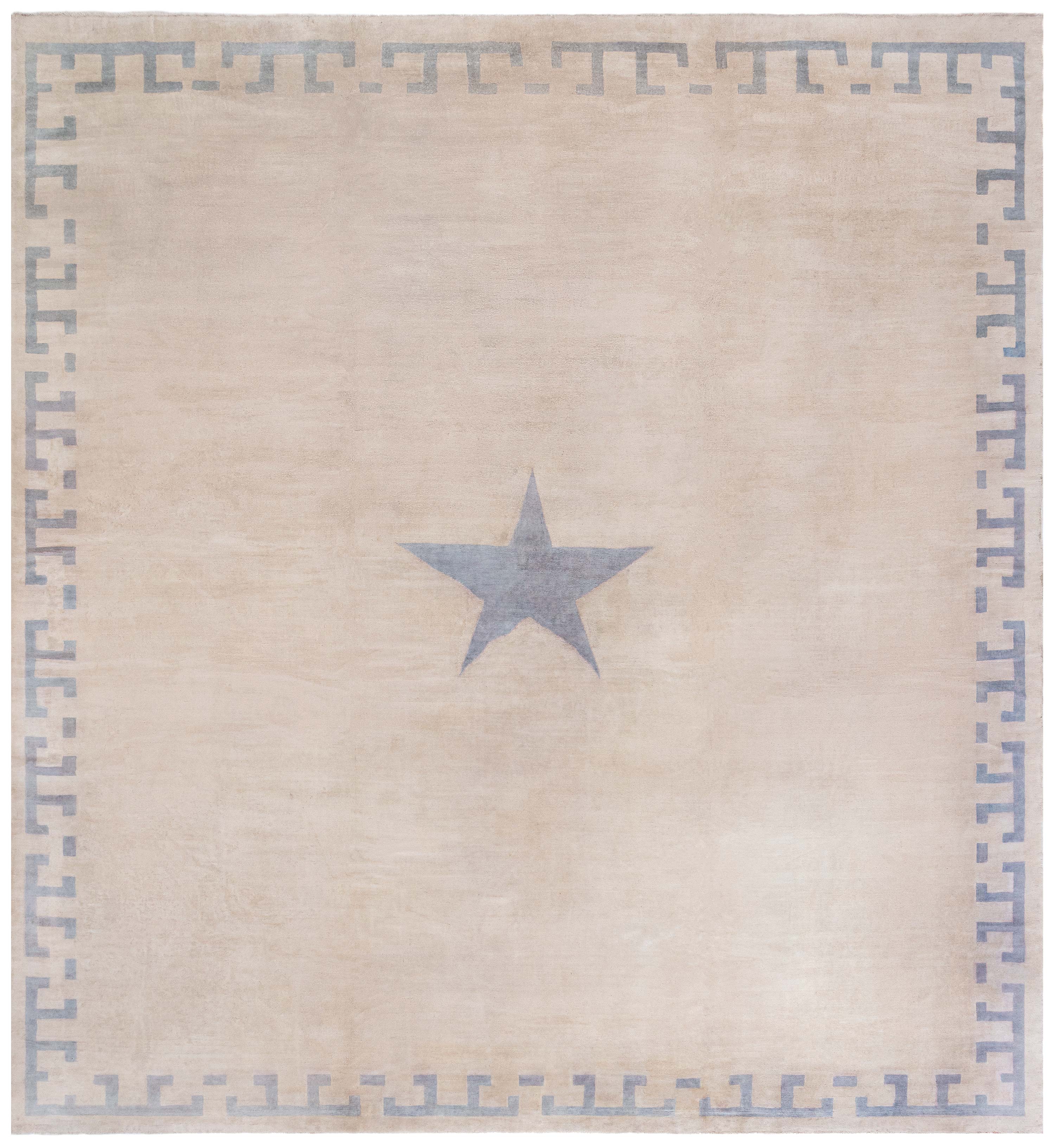 Doris Leslie Blau Midcentury Art Deco Chinese Handwoven Wool Rug For Sale