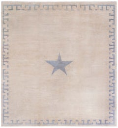 Doris Leslie Blau Alfombra de lana china tejida a mano Art Decó de mediados de siglo