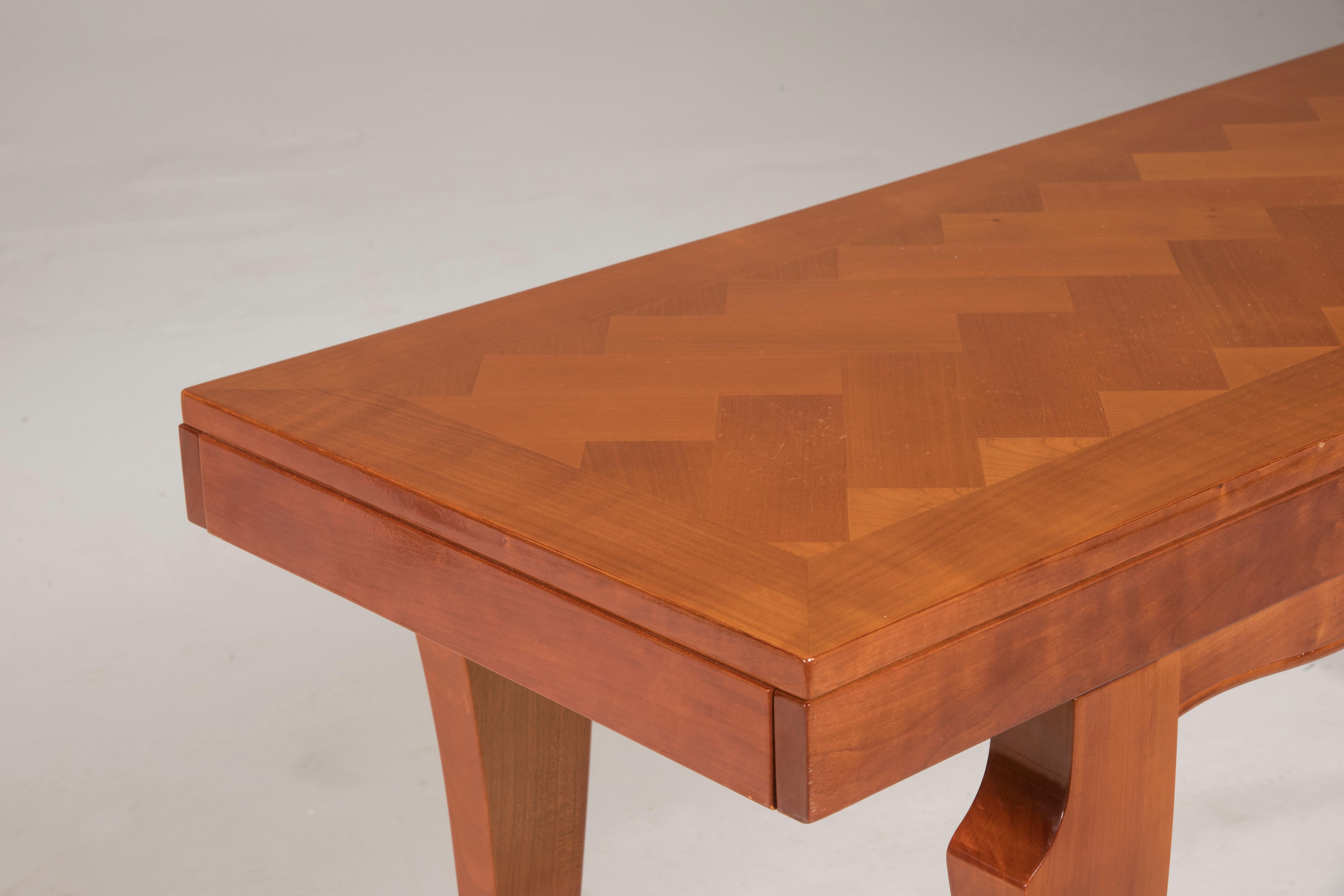 Table console en bois de style Art Déco français du milieu du siècle dernier en vente 3