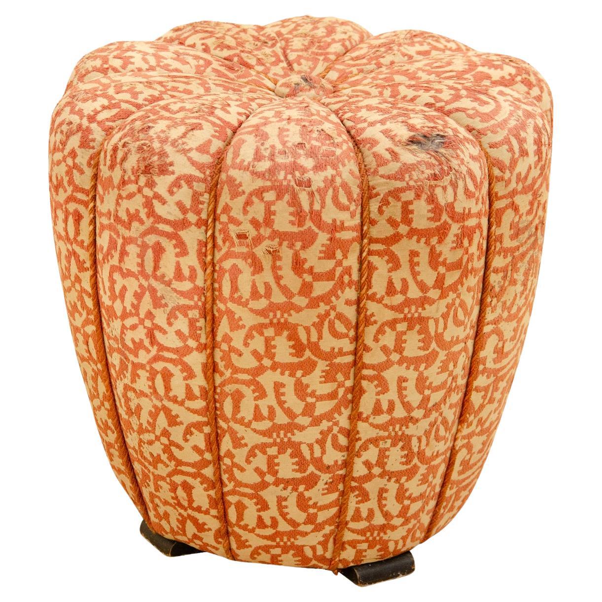 Midcentury Art Deco Pouffe by Jindřich Halabala, 1950s, Czechoslovakia