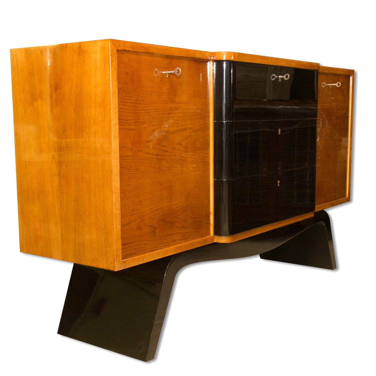 Midcentury ART DECO Sideboard, Chest of Drawers, Bohemia, 1940´s 5