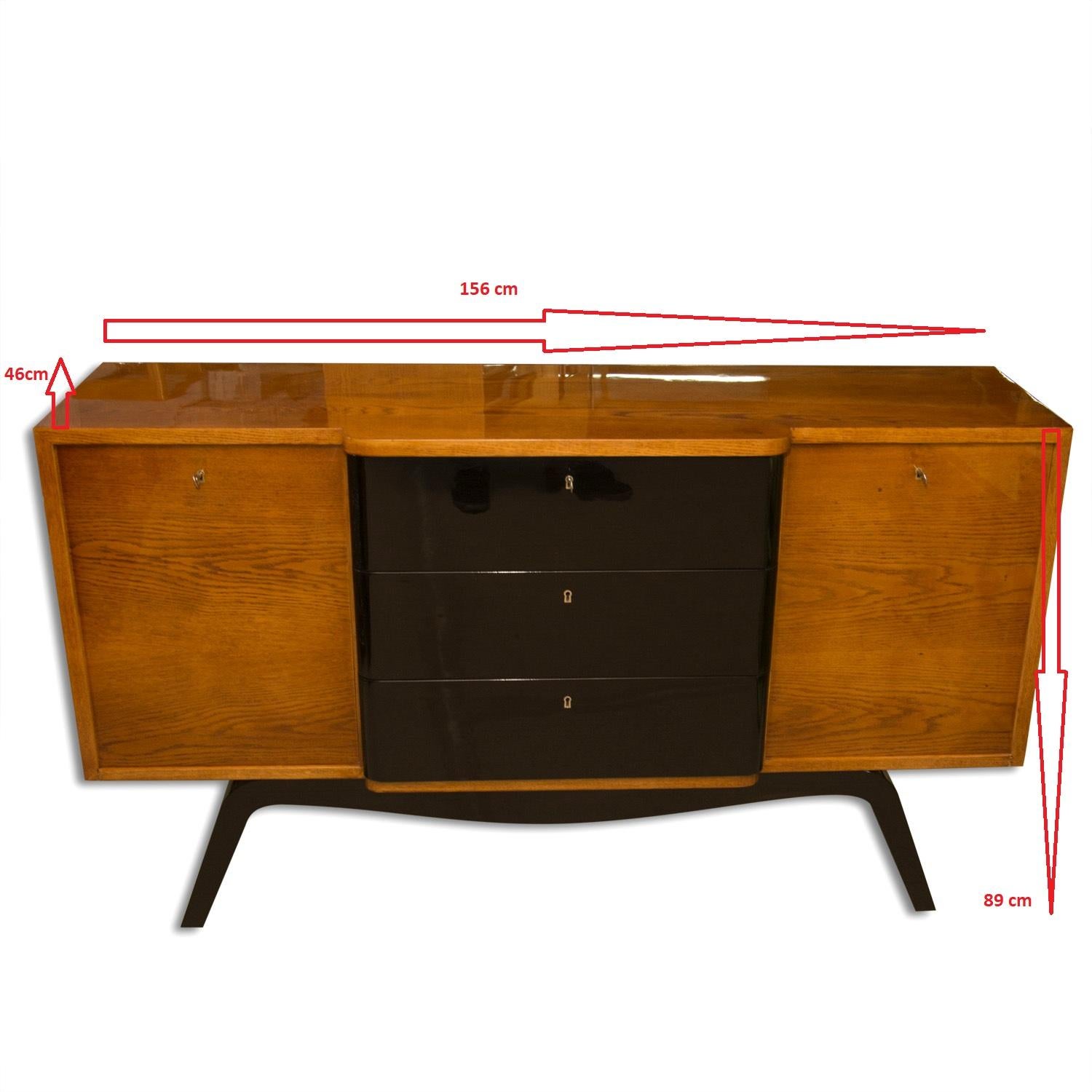 Midcentury ART DECO Sideboard, Chest of Drawers, Bohemia, 1940´s 6