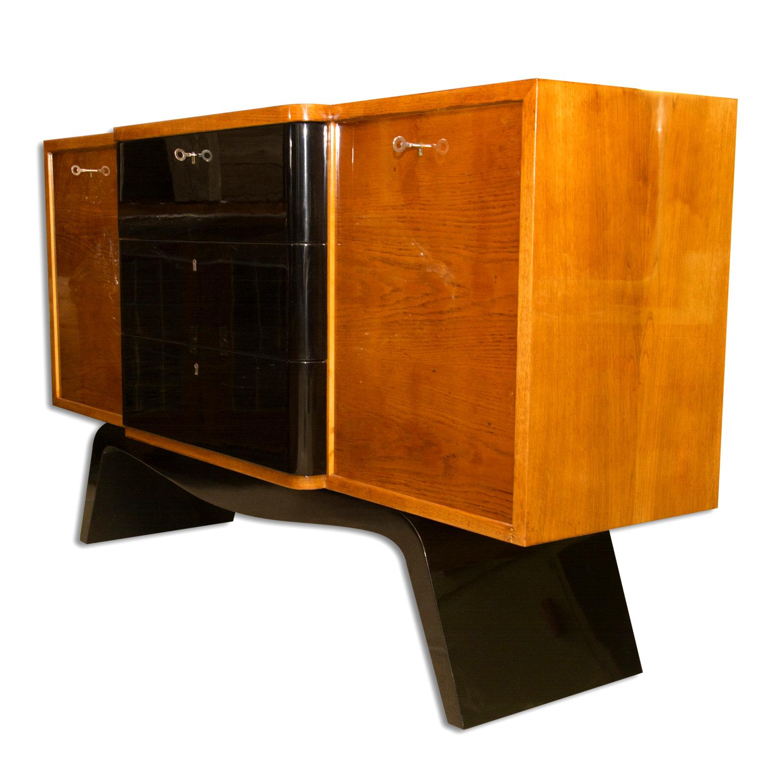 Midcentury ART DECO Sideboard, Chest of Drawers, Bohemia, 1940´s 2