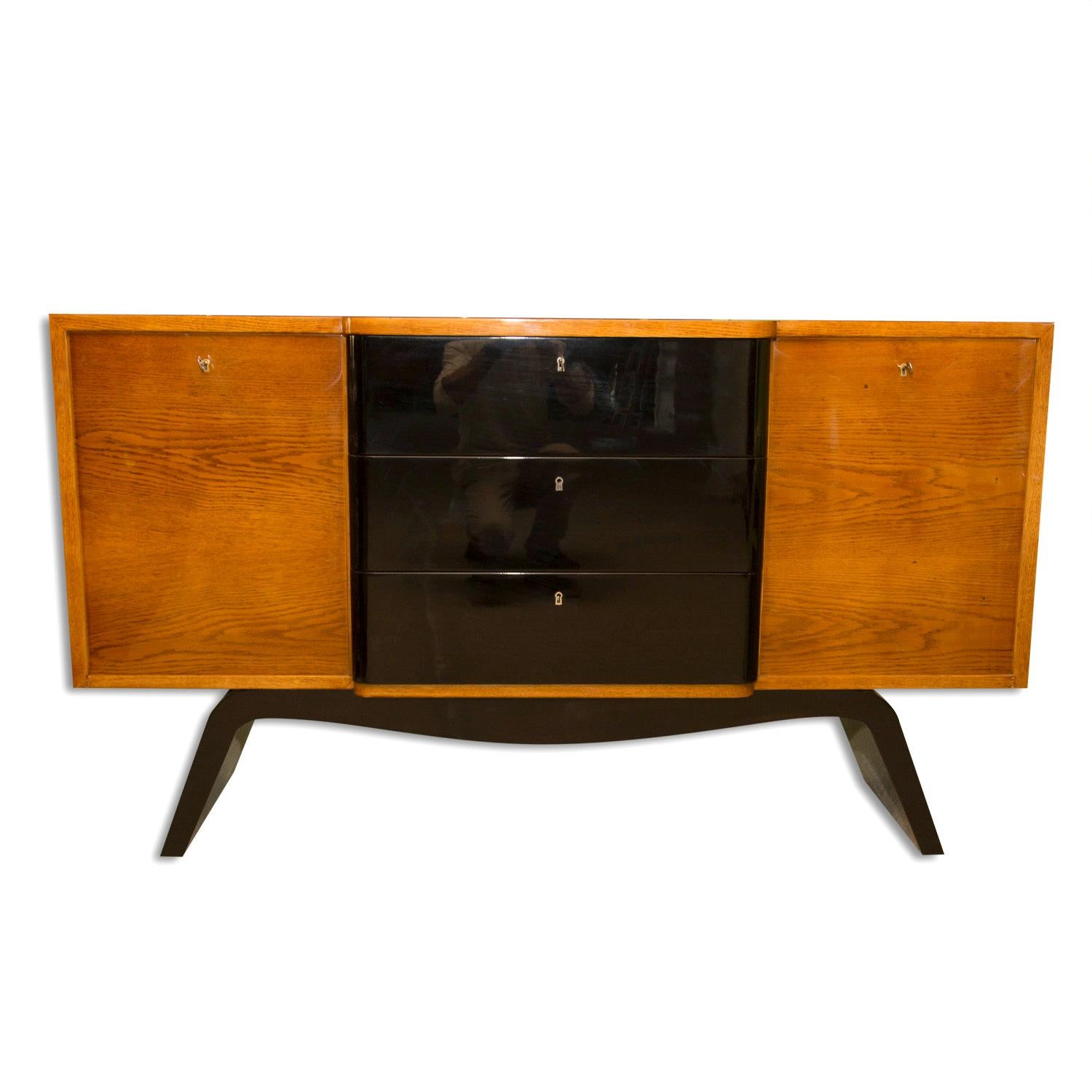 Midcentury ART DECO Sideboard, Chest of Drawers, Bohemia, 1940´s