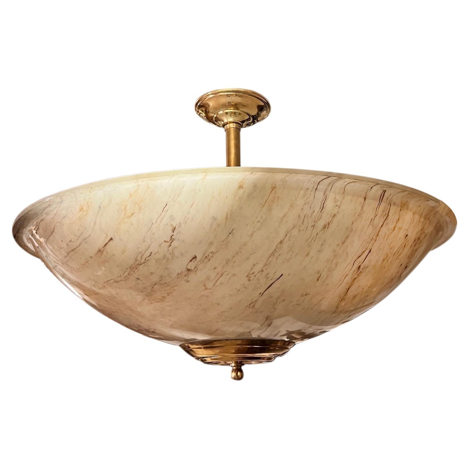 Midcentury Art Glass Light Fixture
