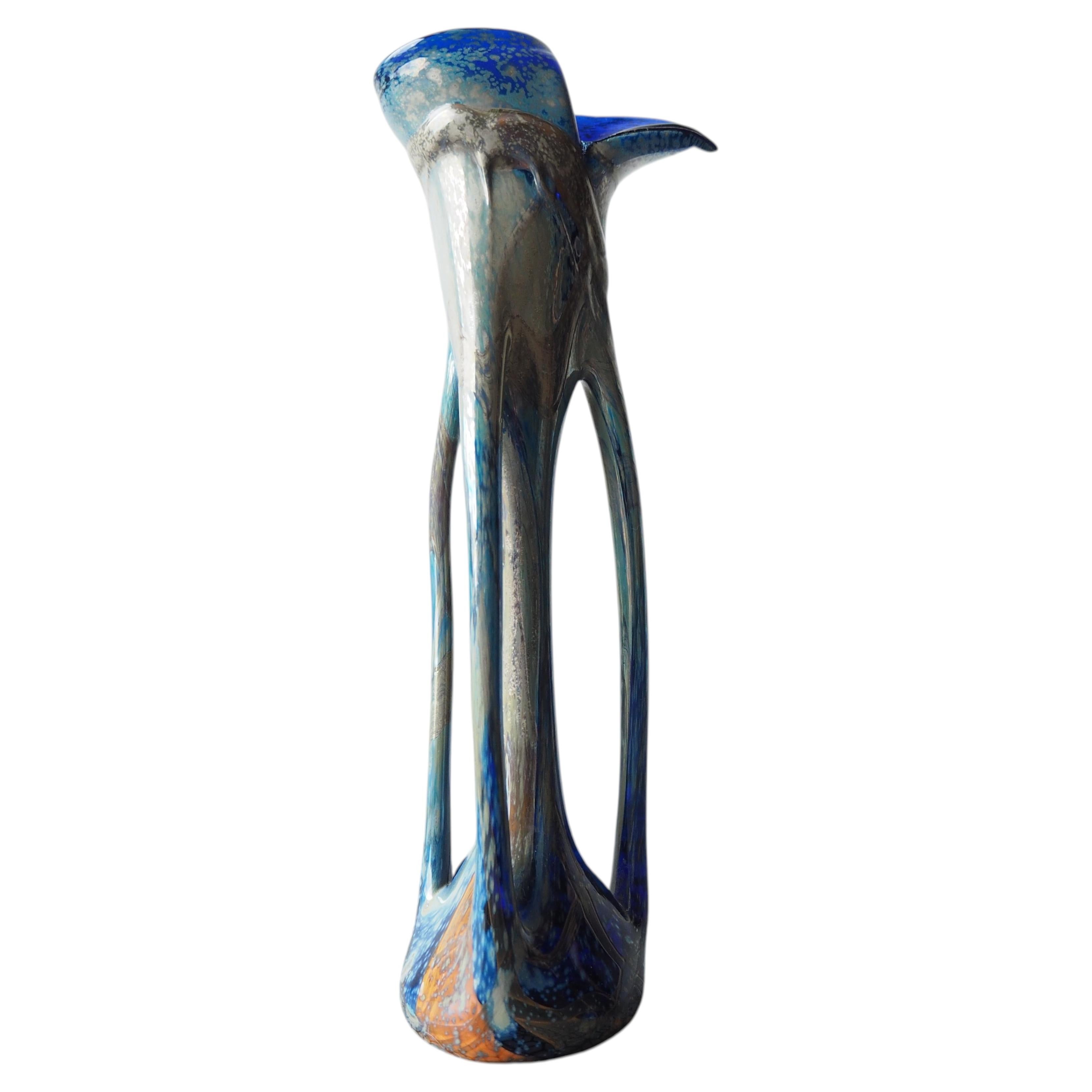Midcentury Art Glass Vase, 1960's, Bohemia For Sale