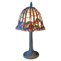 Midcentury Art Nouveau Tiffany Style Table Lamp