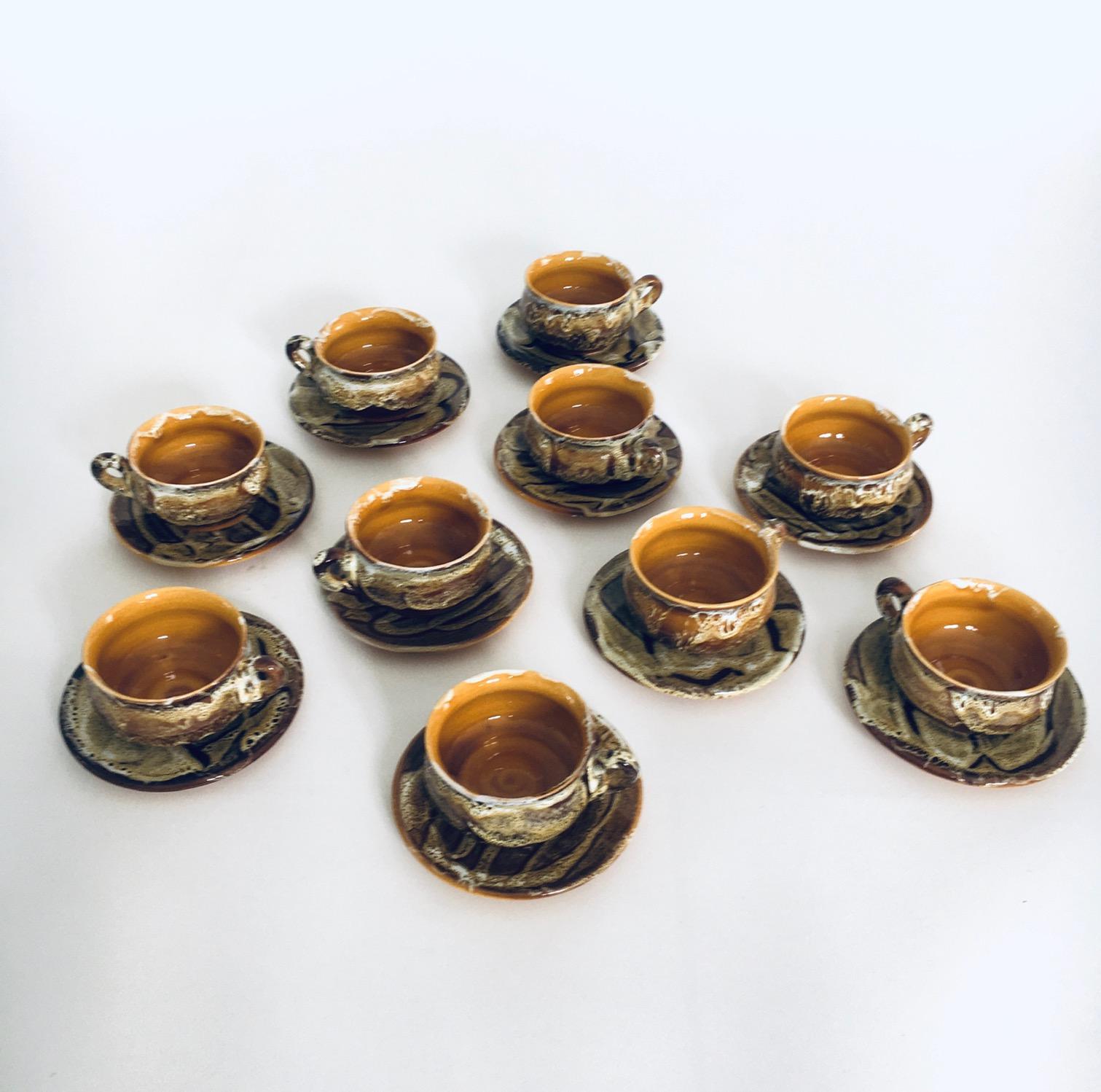 Midcentury Art Studio Pottery Tea & Coffee Service set, Vallauris France 1960's For Sale 6
