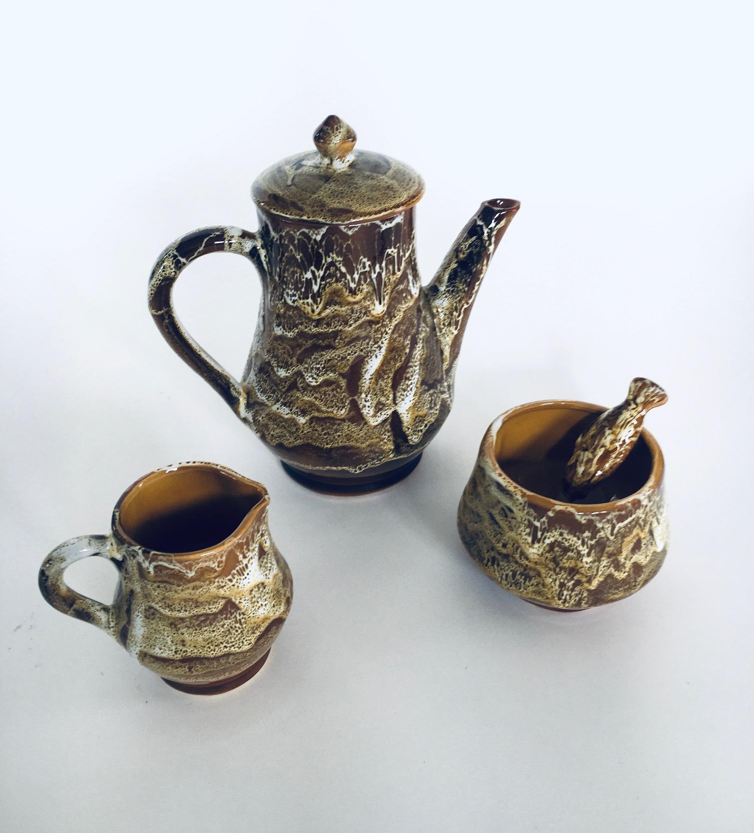 Midcentury Art Studio Pottery Tea & Coffee Service set, Vallauris France 1960's For Sale 2