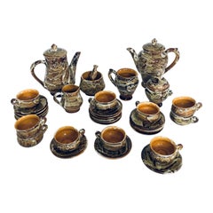 Midcentury Art Studio Pottery Tea & Coffee Service set, Vallauris France 1960's