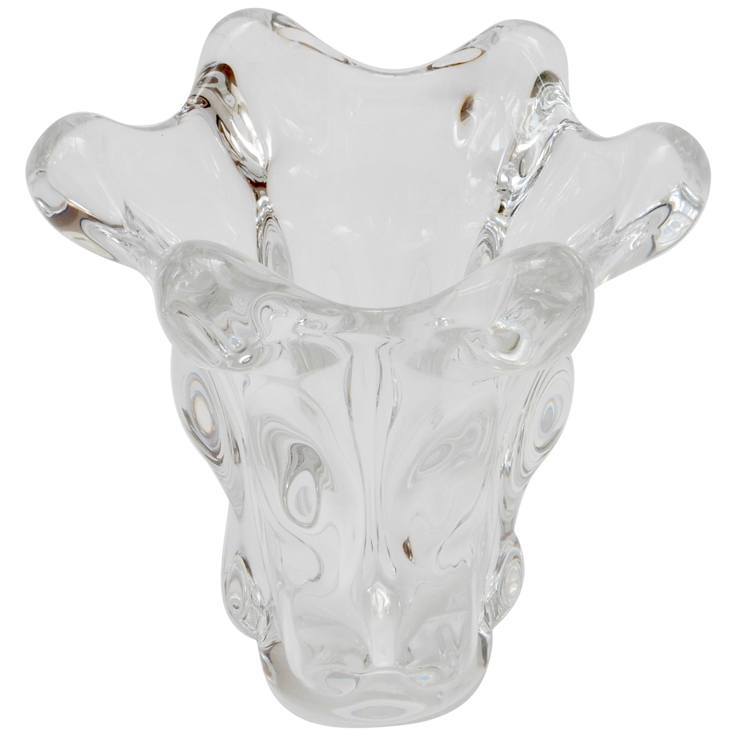 Midcentury Art Vannes Crystal Vase