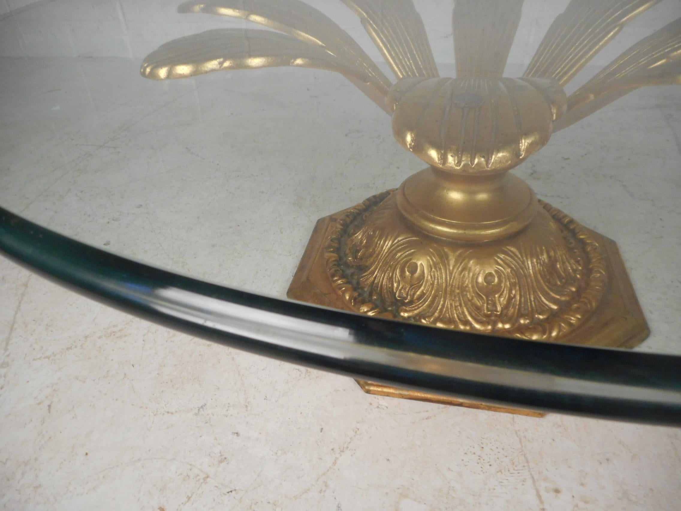 Midcentury Arthur Court Style Gilt Metal Flow Coffee Table For Sale 6