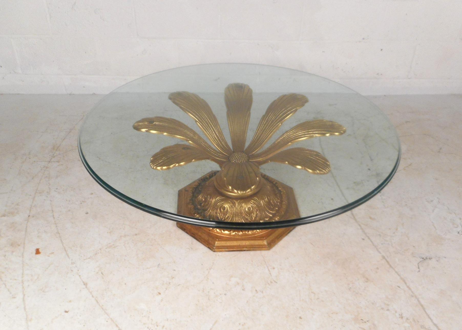 Mid-Century Modern Table basse en métal doré de style Arthur Court, milieu du siècle en vente