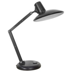 Midcentury Articulated Black Metal Desk Lamp