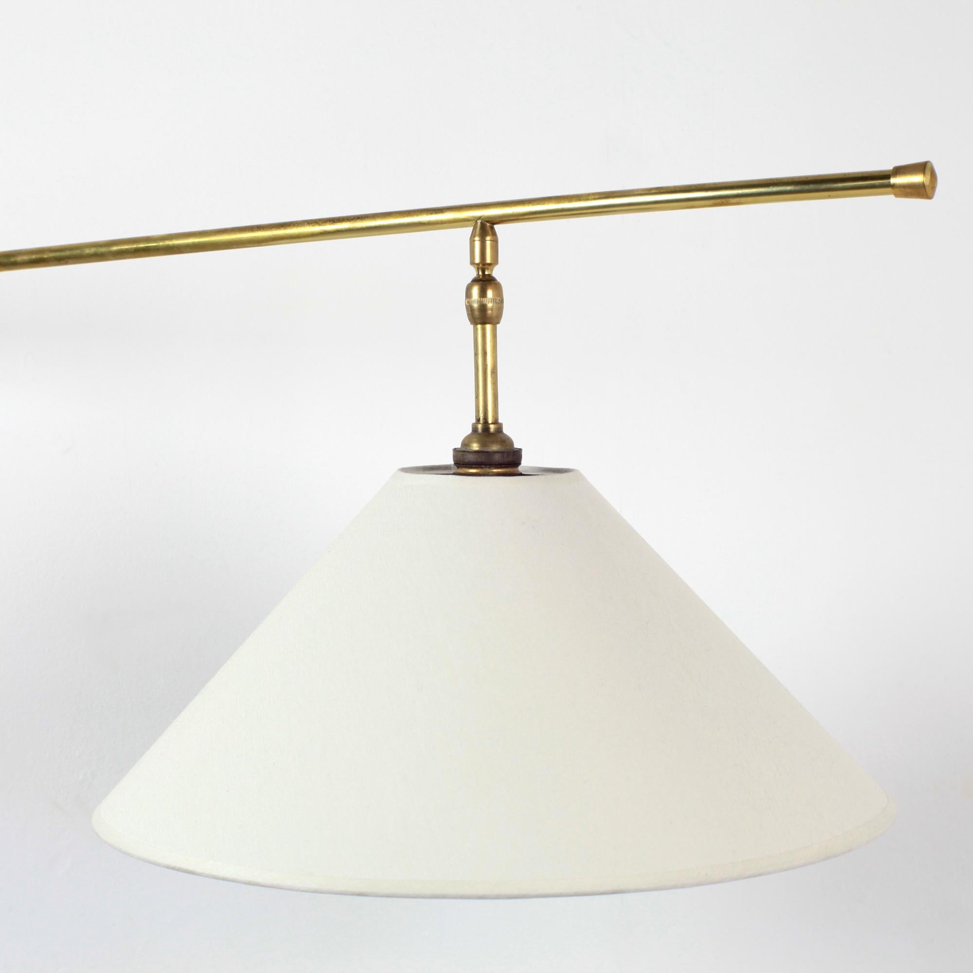 French Midcentury Articulated Brass Wall Lamp, France, 1950