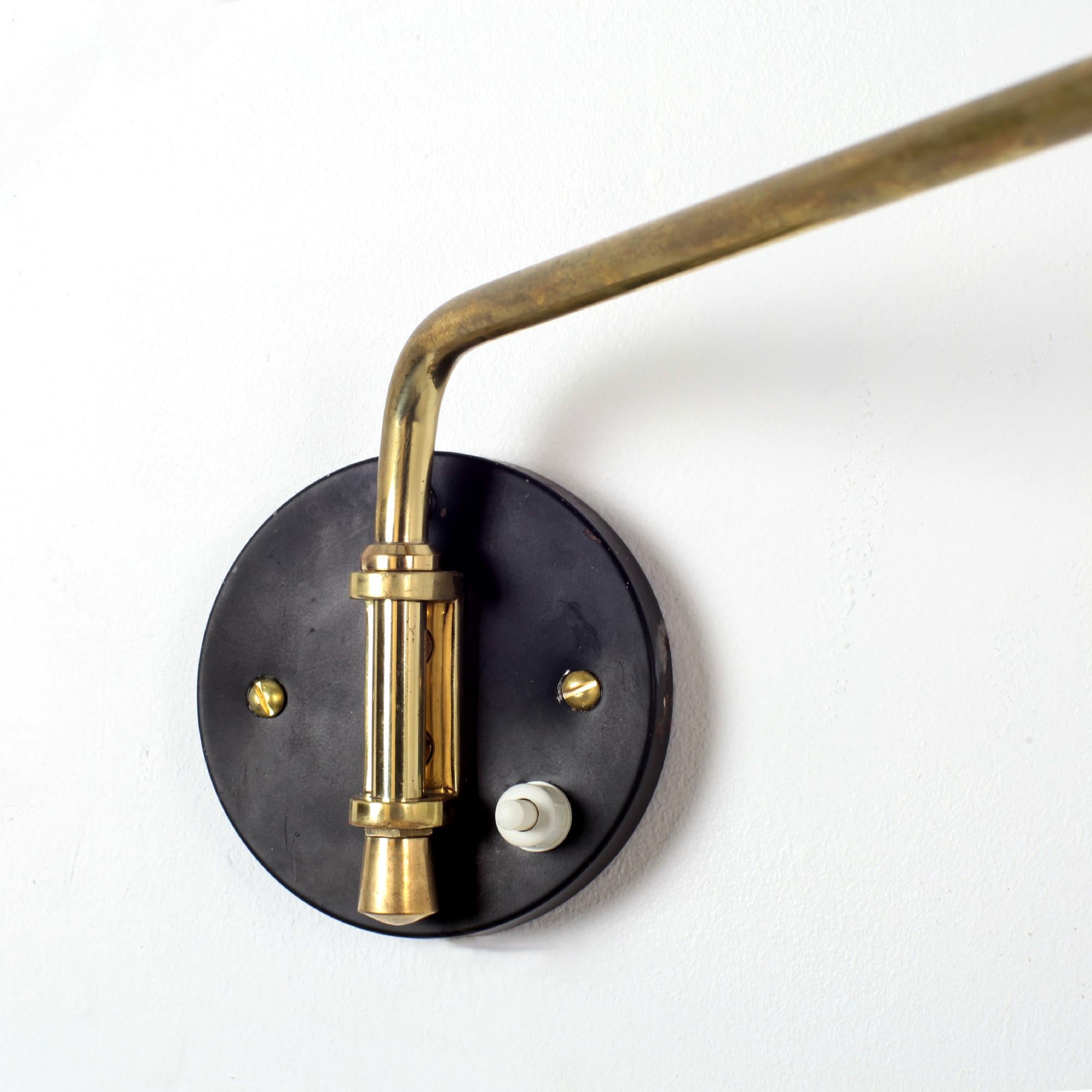Mid-20th Century Midcentury Articulated Brass Wall Lamp, France, 1950