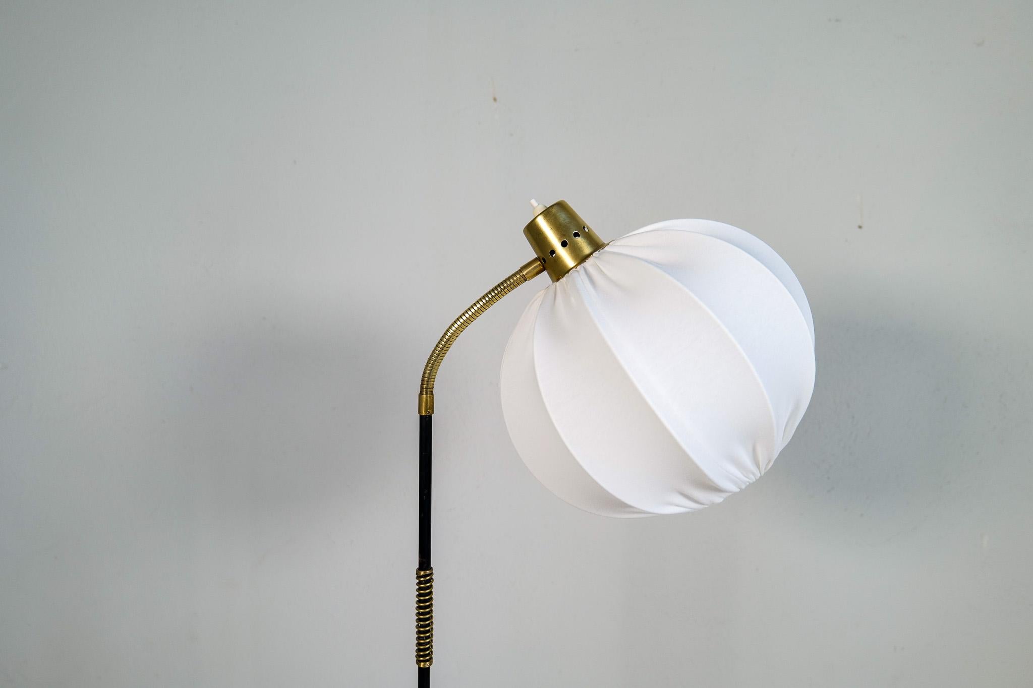 Swedish Midcentury Modern ASEA Metal and Brass Floor Lamp, Sweden, 1960s For Sale