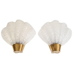Midcentury ASEA Wall Lights, "Coquille", 1950s, Sweden