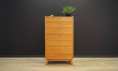 Midcentury Ash Chest of Drawers Mirror Vintage 1960s