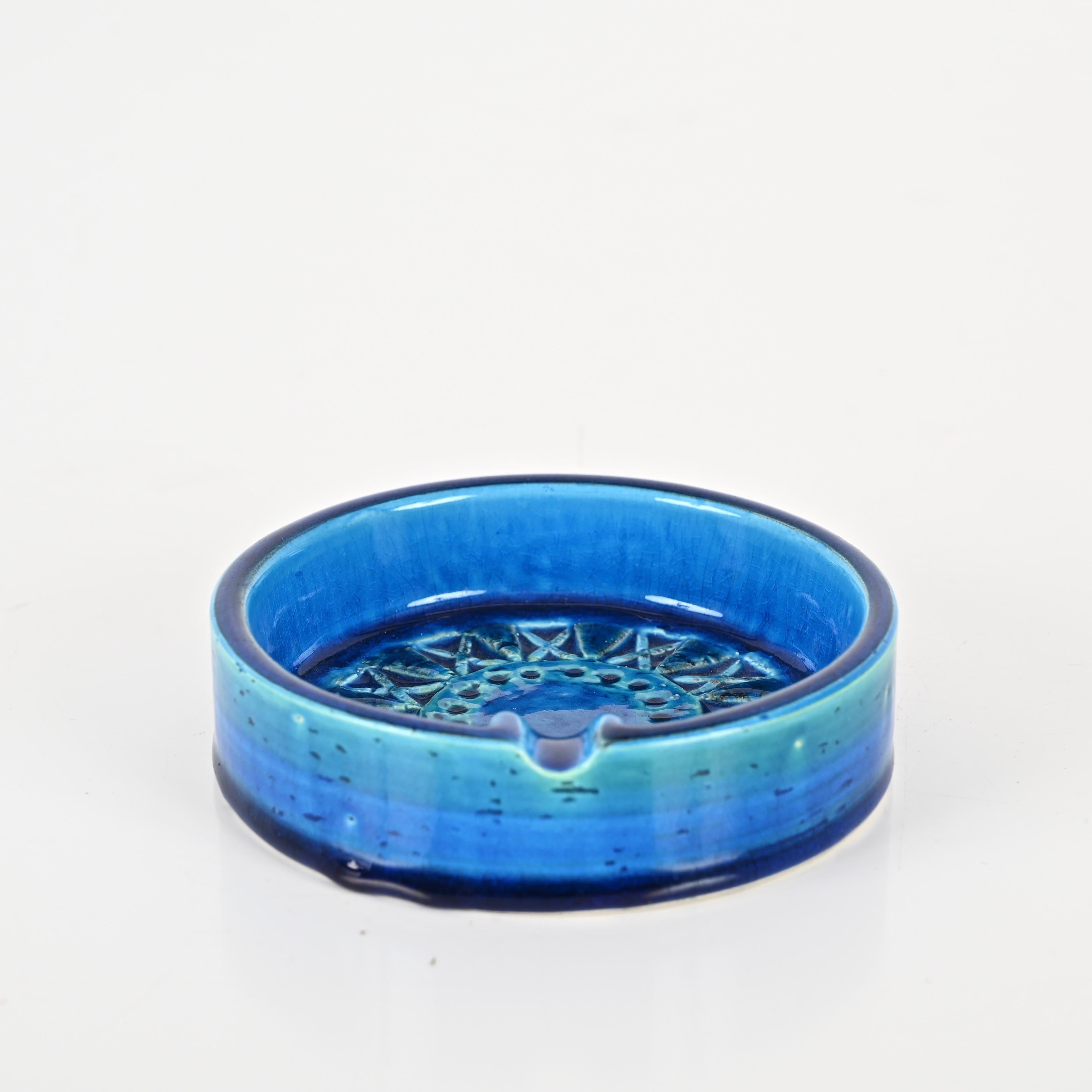 Céramique Cendrier de Montelupo en céramique bleue 