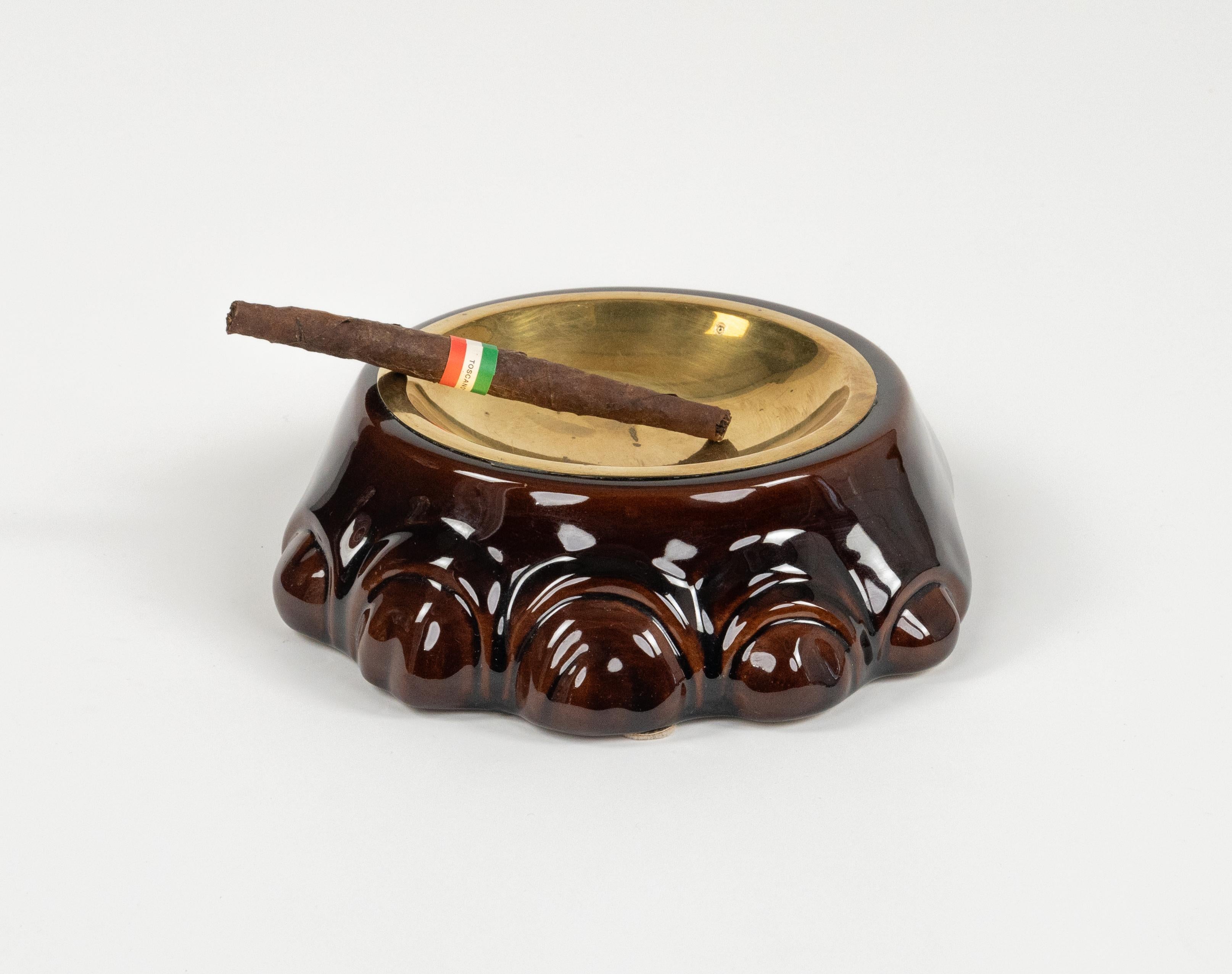 Aschenbecher oder Schale aus der Jahrhundertmitte in Form einer Elefantenpfote von B Ceramiche, Italien 1970er (Ende des 20. Jahrhunderts) im Angebot
