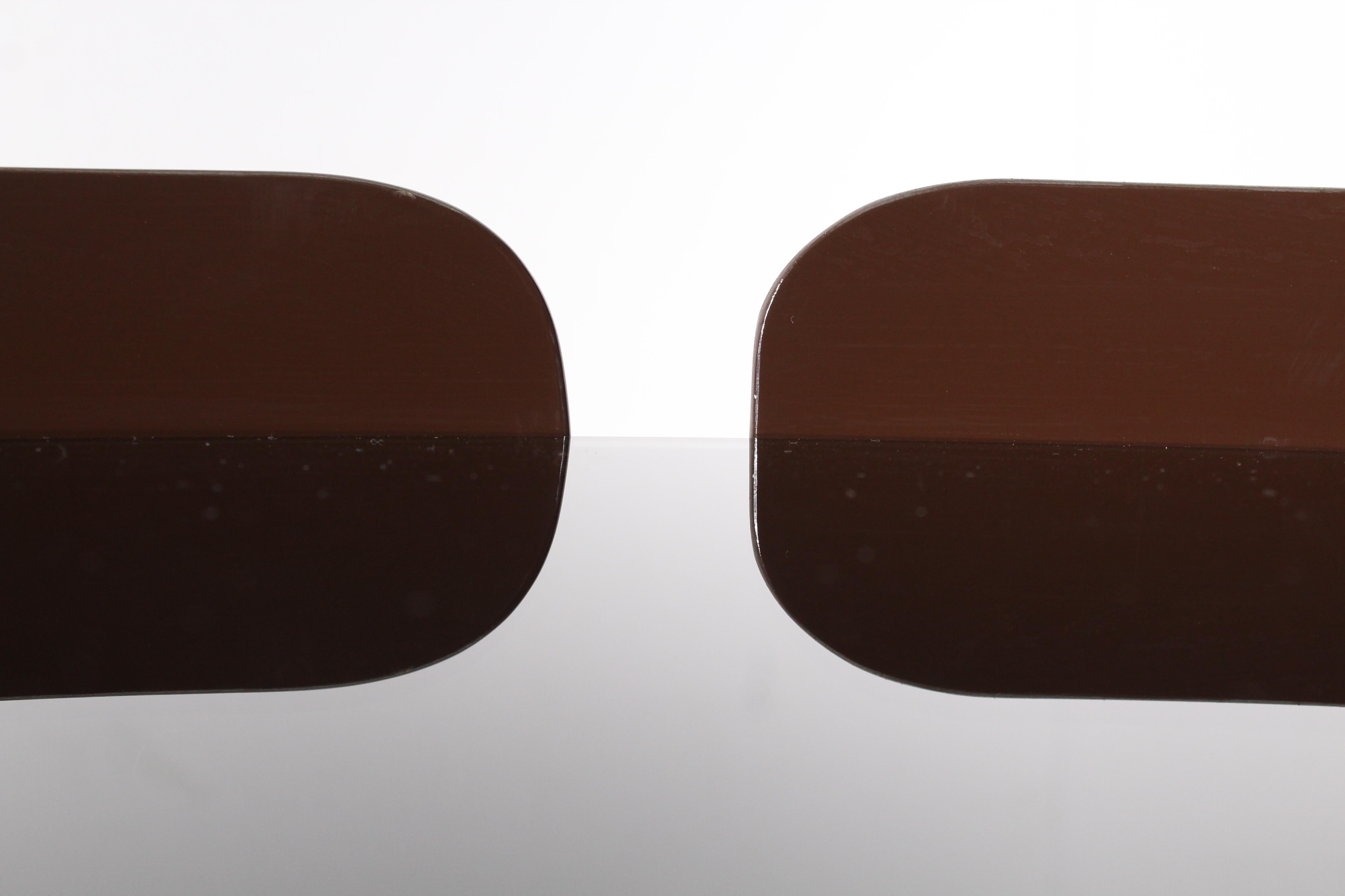 Late 20th Century Midcentury Attributed to Salocchi Round Brown Plastic Coffee Table, Italy, 1970s