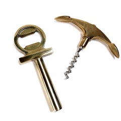 Midcentury Auböck Style Solid Brass Anchor Wine Bottle Opener, 1950s, Germany