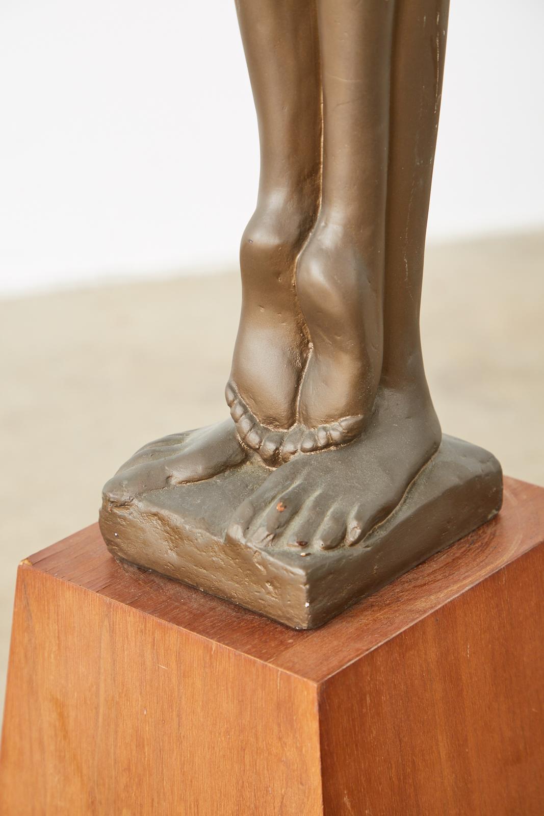 Midcentury Austin Sculpture Bronzed Abstract Nude Lovers 4