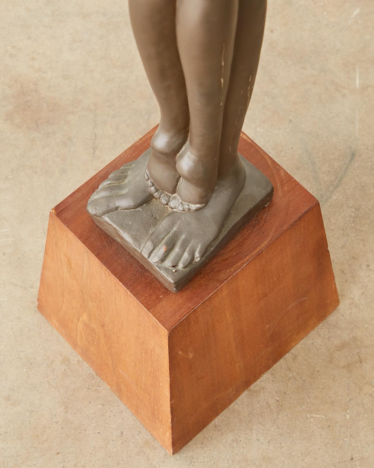 Midcentury Austin Sculpture Bronzed Abstract Nude Lovers 7