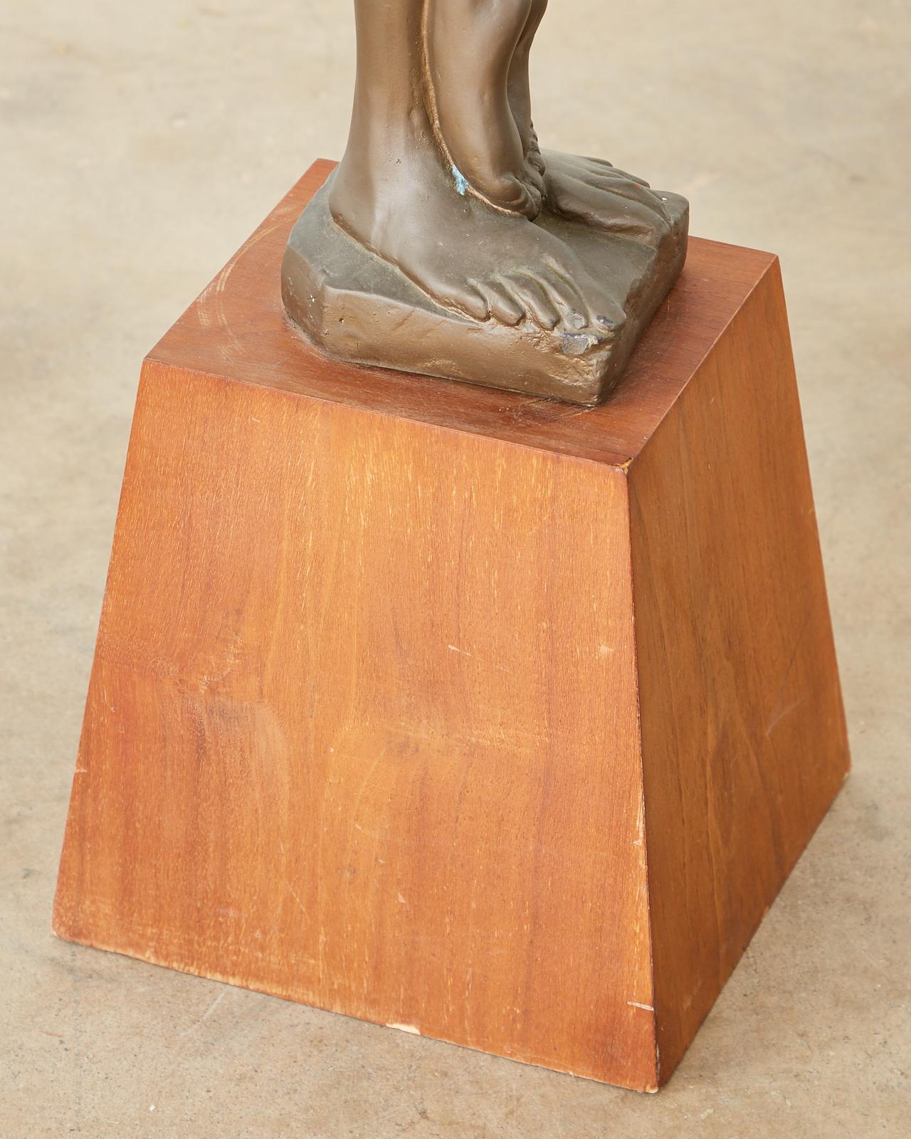Midcentury Austin Sculpture Bronzed Abstract Nude Lovers 9