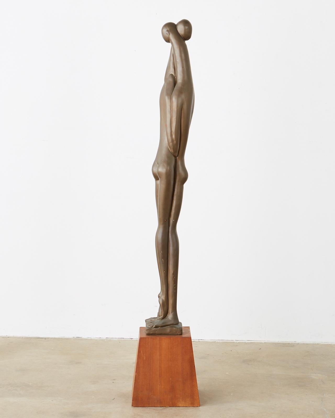 Mid-Century Modern Midcentury Austin Sculpture Bronzed Abstract Nude Lovers