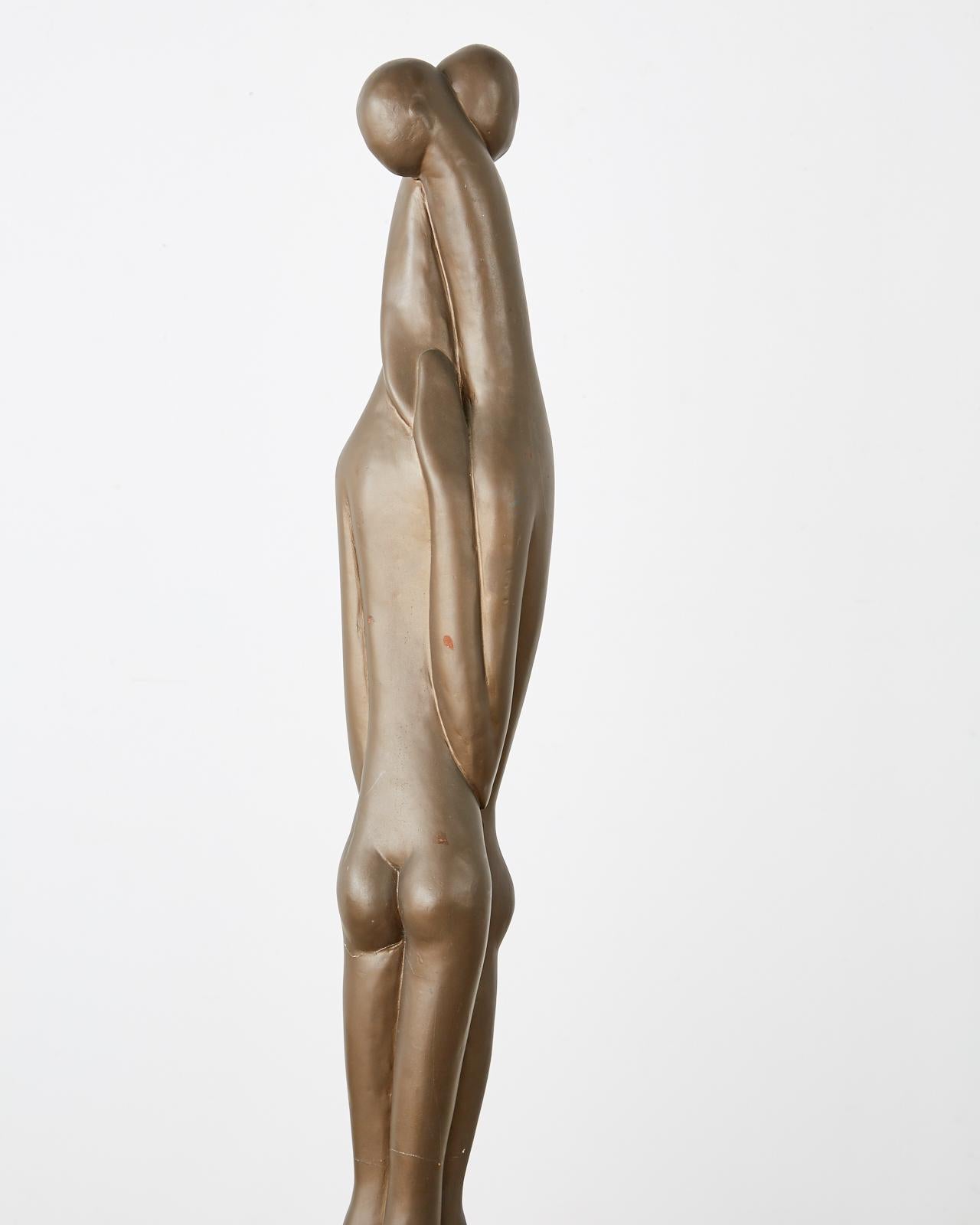 20th Century Midcentury Austin Sculpture Bronzed Abstract Nude Lovers