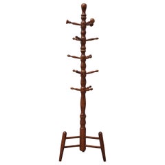 Vintage Midcentury Austrian Carved Wood Coat Tree