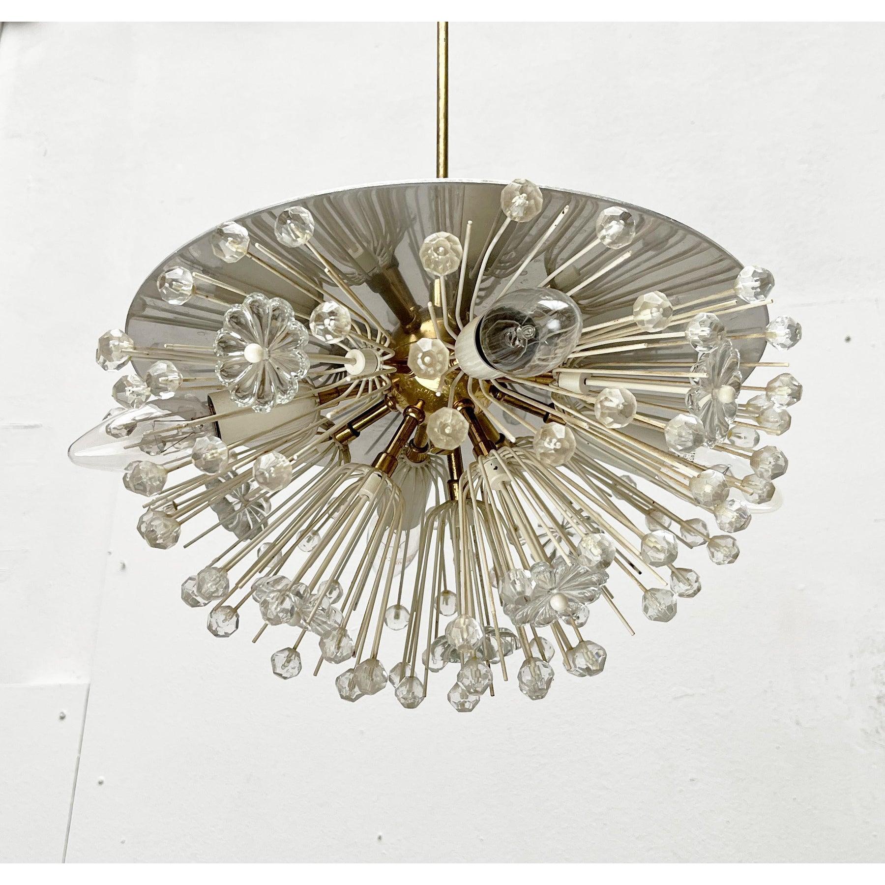 Mid-Century moderno Lampada a sospensione a fiore austriaca del MidCentury di Emil Stejnar per Rupert Nikoll, anni '50 in vendita