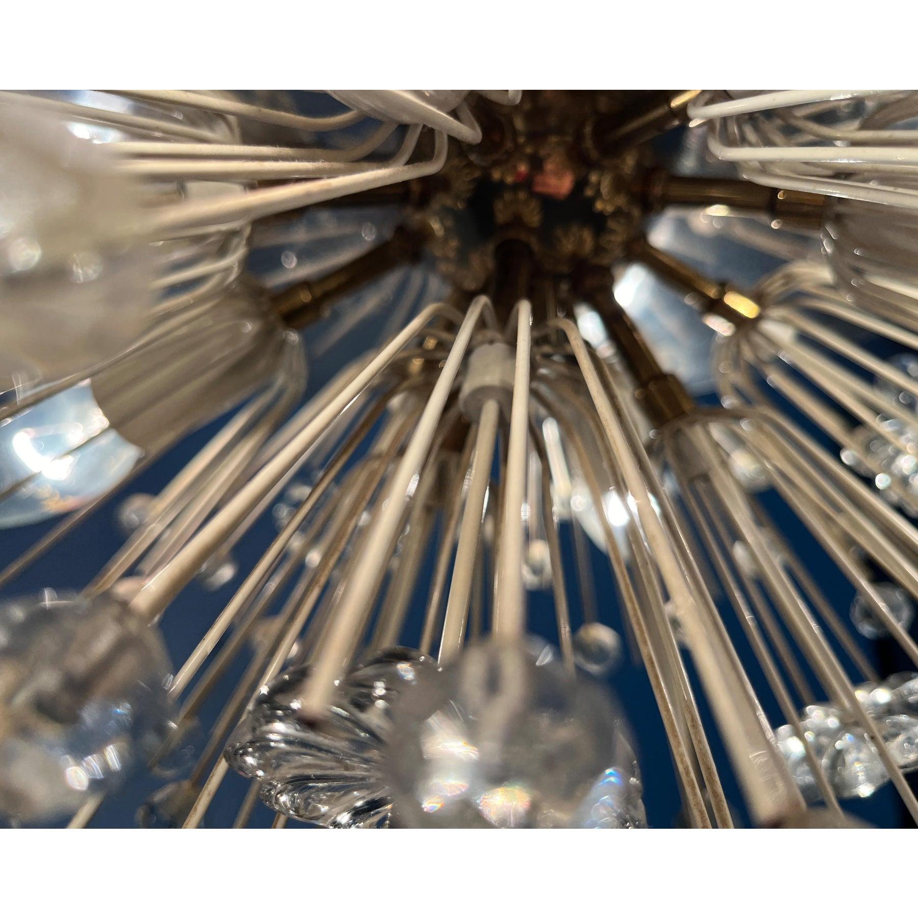 Metallo Lampada a sospensione a fiore austriaca del MidCentury di Emil Stejnar per Rupert Nikoll, anni '50 in vendita
