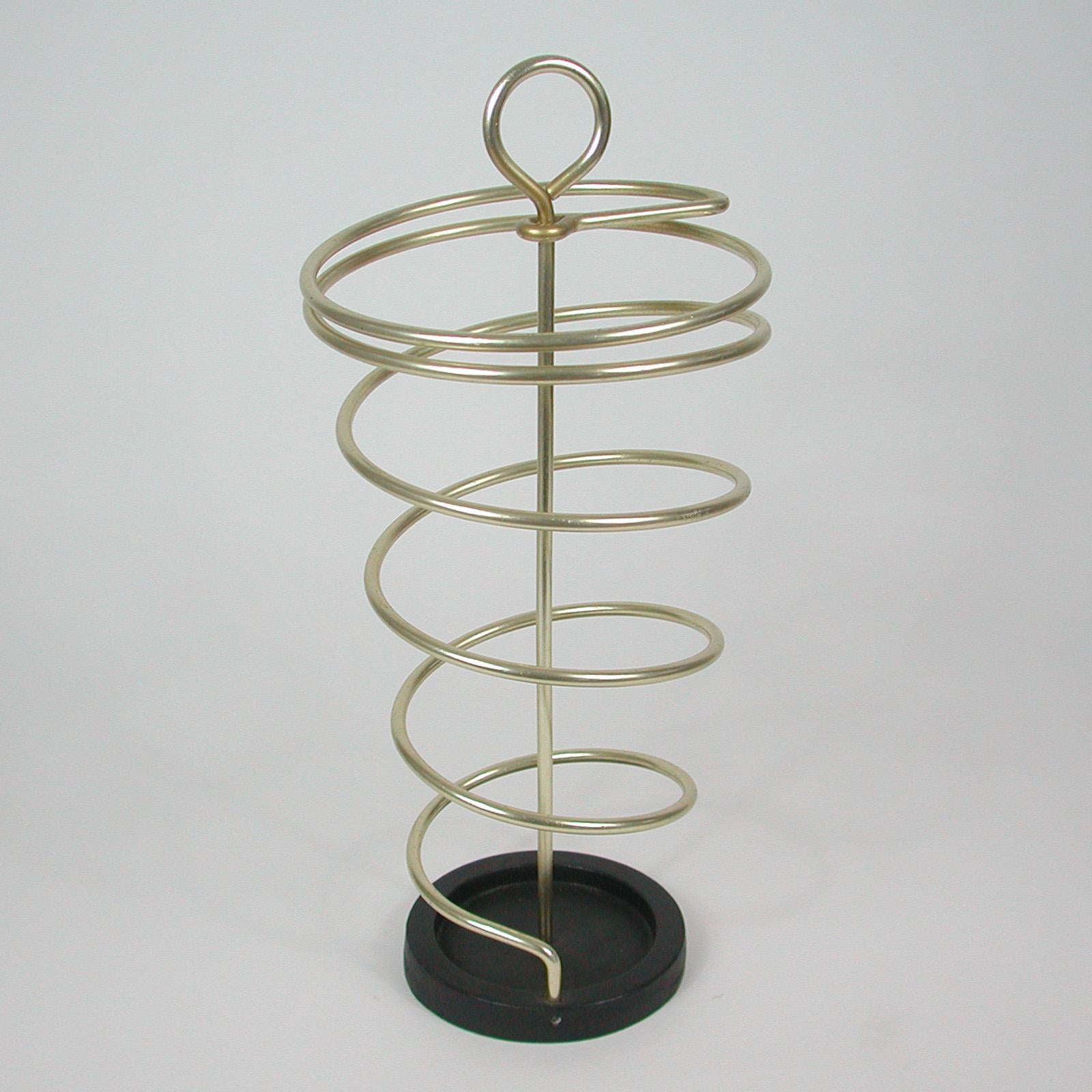 Anodized Midcentury Austrian Loop Umbrella Stand, 1950s For Sale