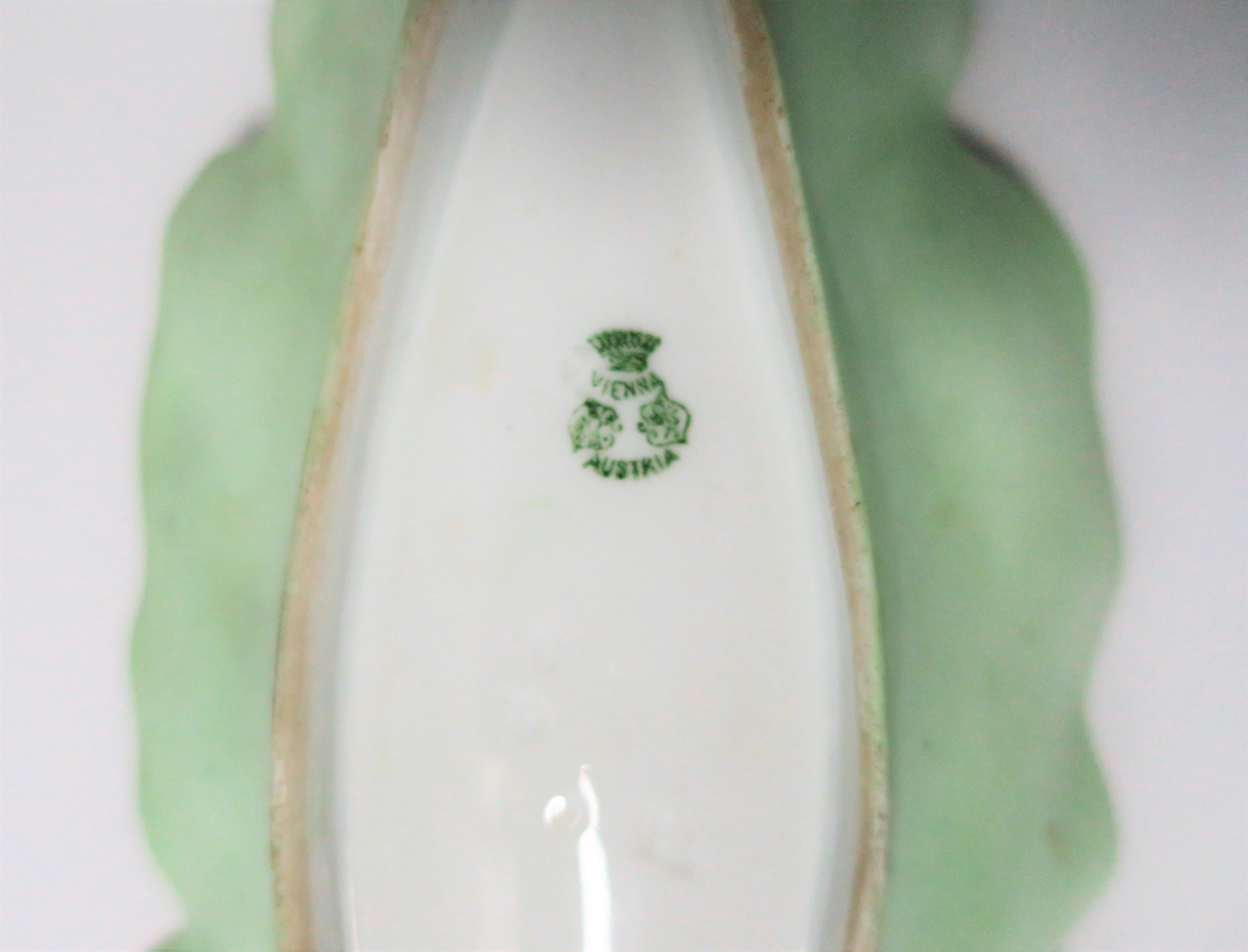 Midcentury Austrian Porcelain Oblong Leaf Dish 6