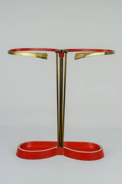 Midcentury Austrian Umbrella Stand, Red, circa 1950s