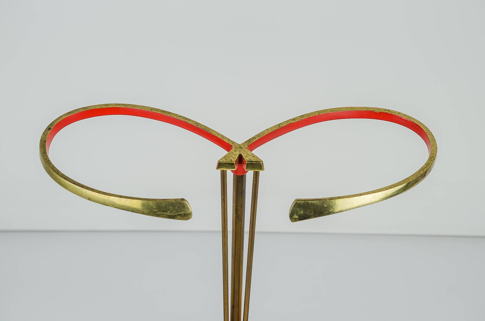 Midcentury Austrian Umbrella Stand, Red, circa 1950s In Excellent Condition For Sale In Wien, AT