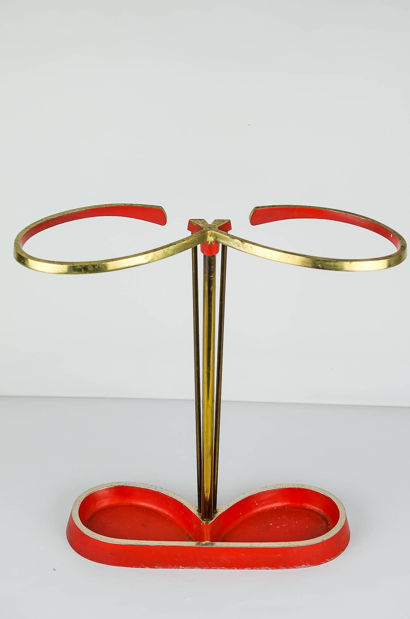 Portaombrelli austriaco di metà secolo, rosso, anni '50 circa In condizioni ottime in vendita a Wien, AT
