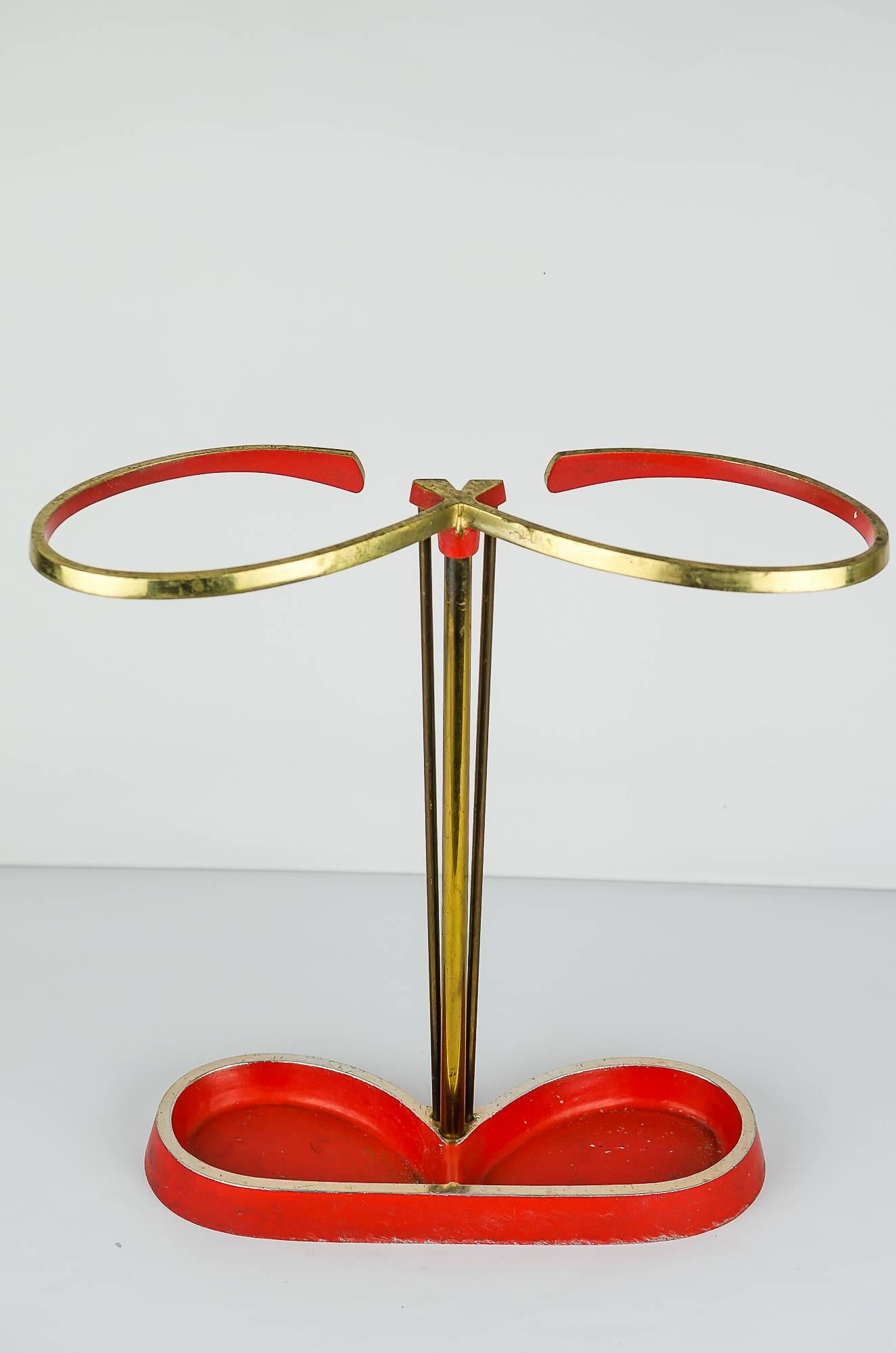 Mid-20th Century Midcentury Austrian Umbrella Stand, Red, circa 1950s For Sale