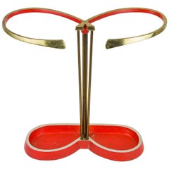 Midcentury Austrian Umbrella Stand, Red, circa 1950s