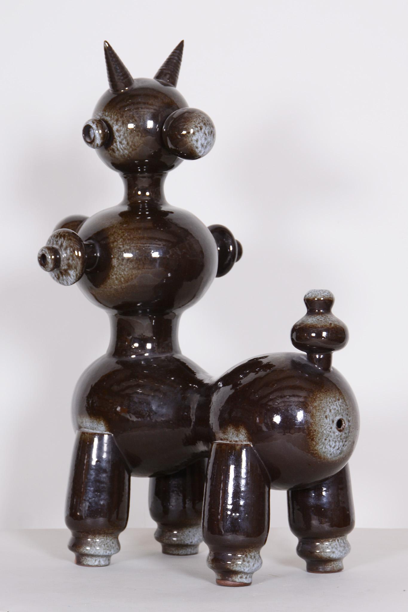 Mid-20th Century Midcentury Author Ceramic Sculpture, Original Condition, Undamaged Czechia 1960s For Sale