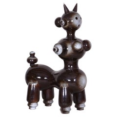 Midcentury Author Ceramic Sculpture, Original Condition, Undamaged Czechia 1960s
