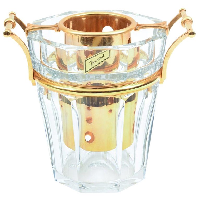 Midcentury Baccarat Crystal Champagne / Wine Cooler Bucket For Sale at