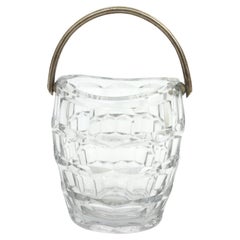 Midcentury Baccarat Cut Crystal and Silver Ice Bucket, 1950s